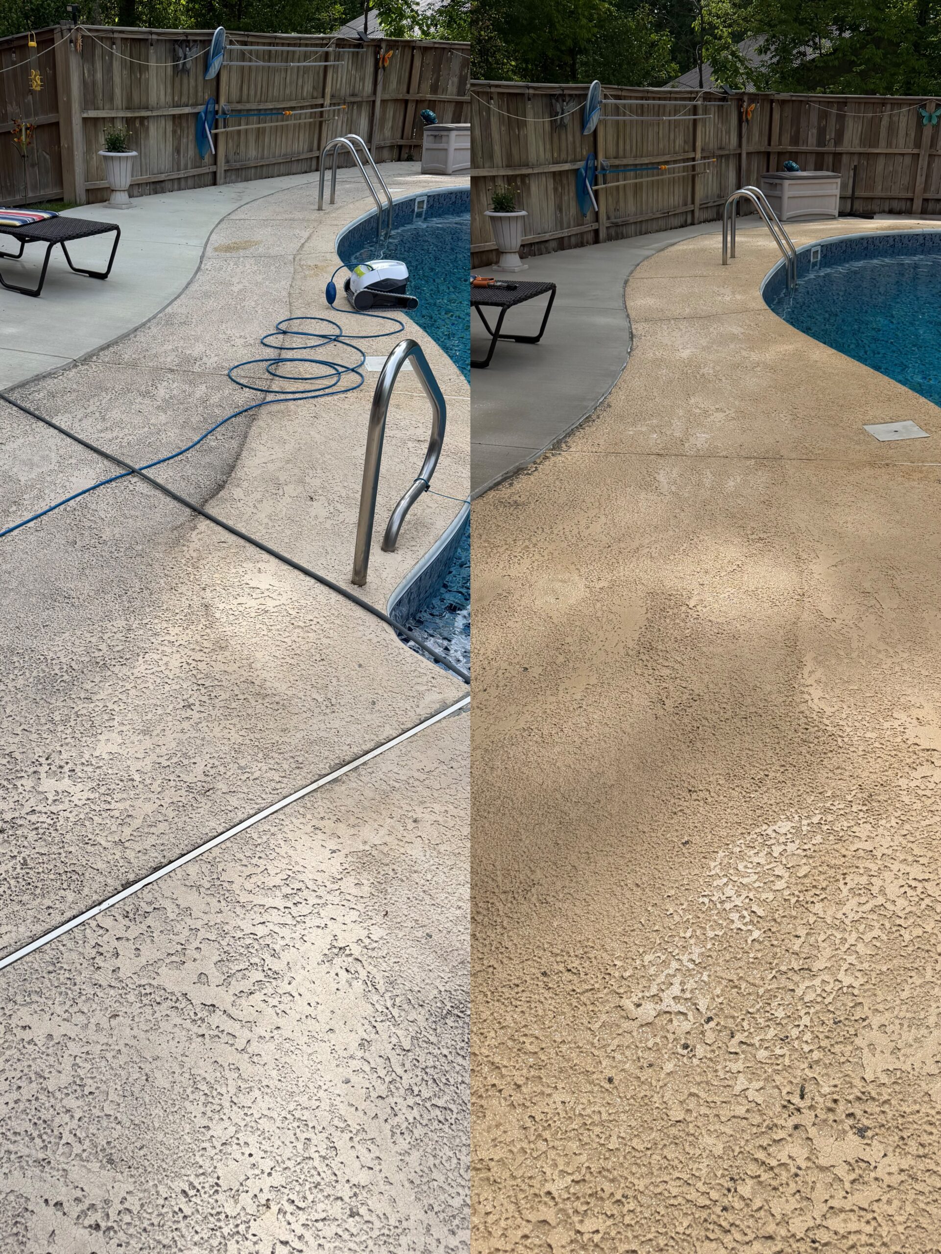 Freshly cleaned Lake County driveway after heavy grime and seasonal staining removal